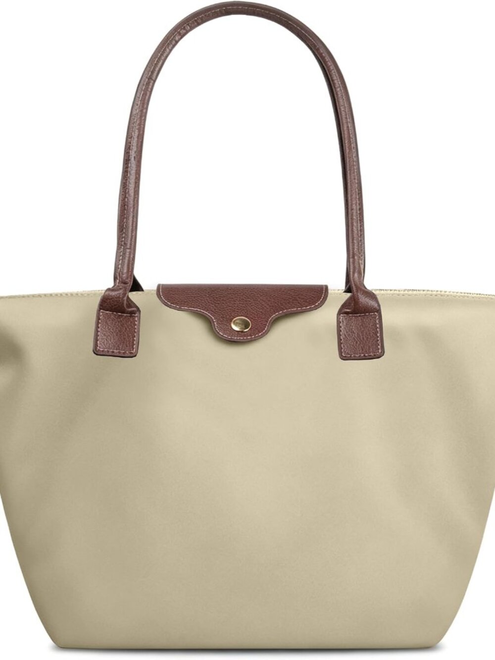Nylon Tote Bag for Women, Foldable Work Handbag with Zipper